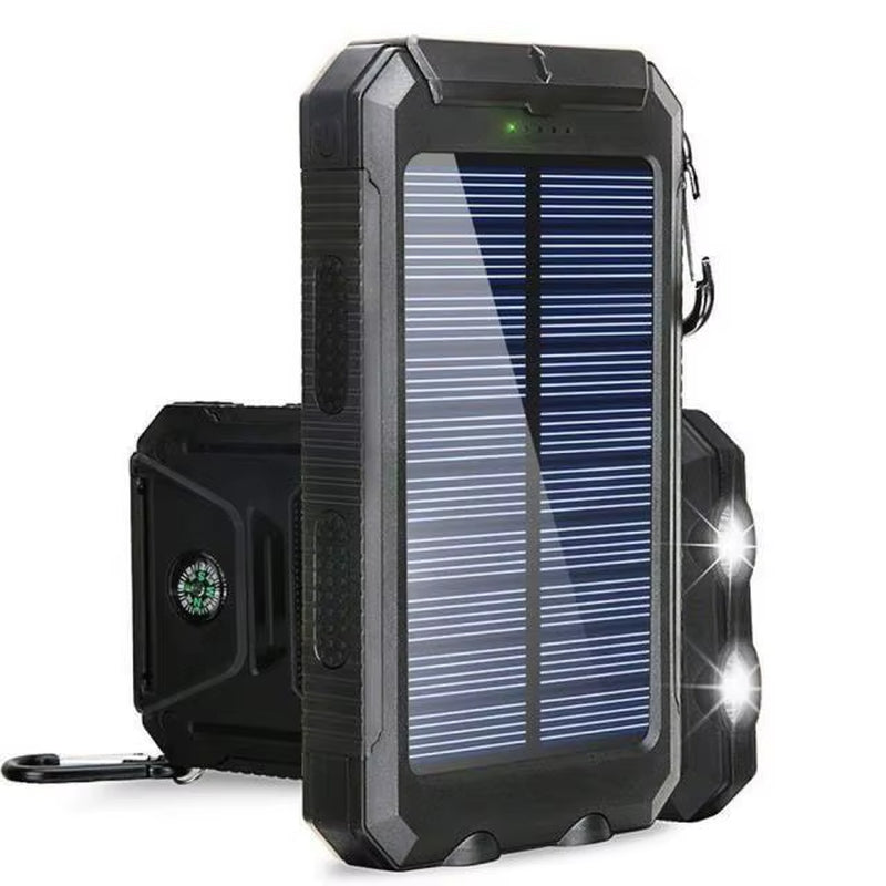Power Up Your Adventures with the 80000mAh Solar Power Bank - Ultimate Portable Charger with LED Light and Compass for All Smartphones