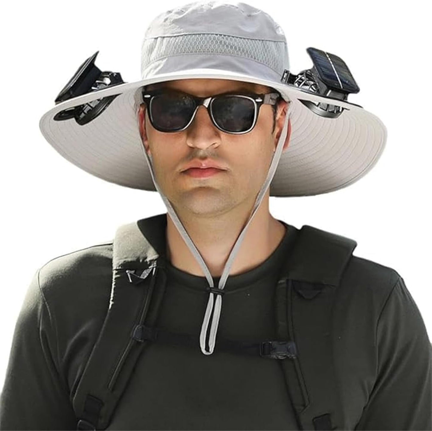 Experience Ultimate Comfort and Protection with Our Wide Brim Solar Fan Hat for Outdoor Adventures - Perfect for Fishing and Sun Protection!