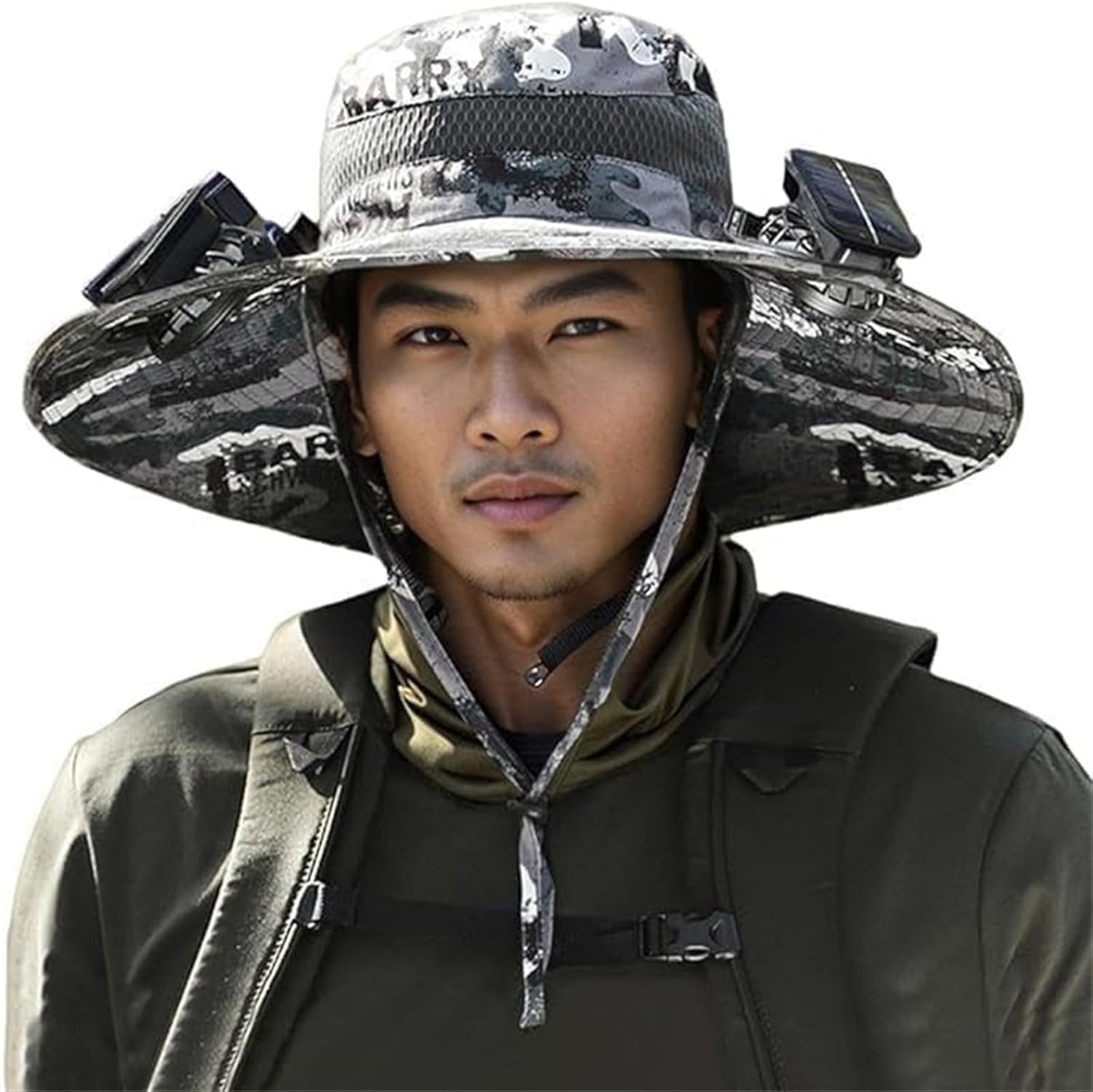 Experience Ultimate Comfort and Protection with Our Wide Brim Solar Fan Hat for Outdoor Adventures - Perfect for Fishing and Sun Protection!