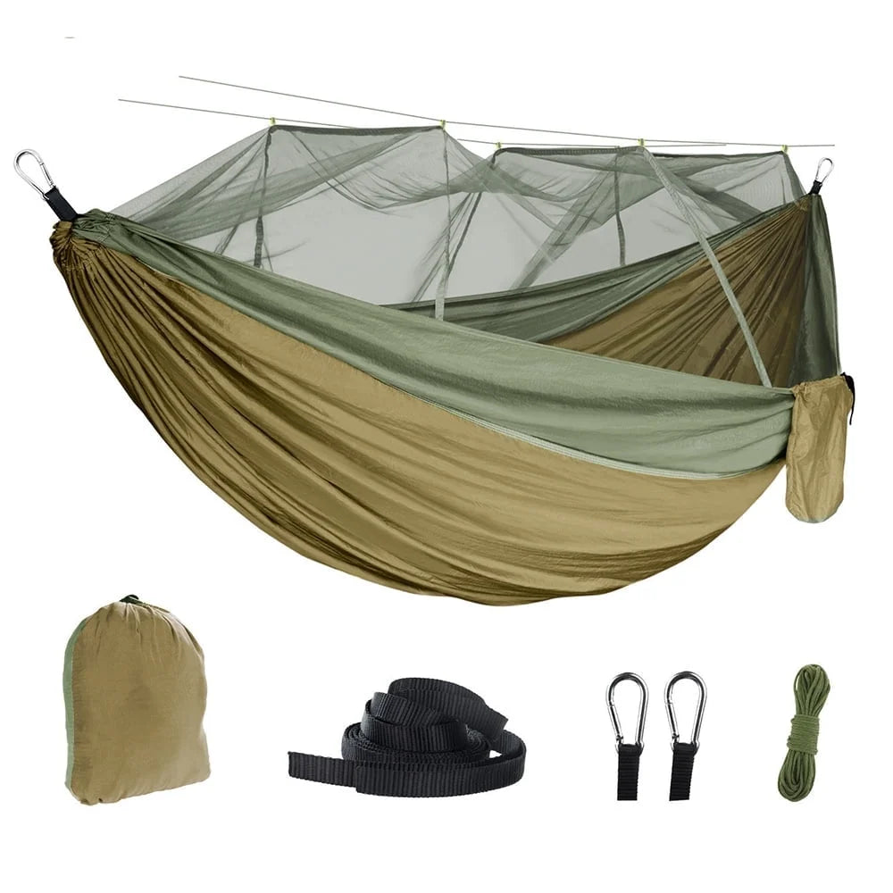 Ultimate Camping Hammock - Lightweight Portable Double & Single Hammock with Tree Straps for Outdoor Adventures, Hiking, and Travel