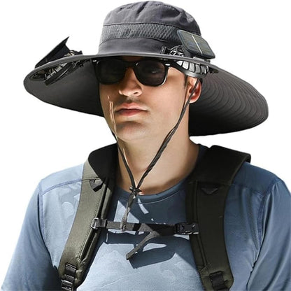 Experience Ultimate Comfort and Protection with Our Wide Brim Solar Fan Hat for Outdoor Adventures - Perfect for Fishing and Sun Protection!