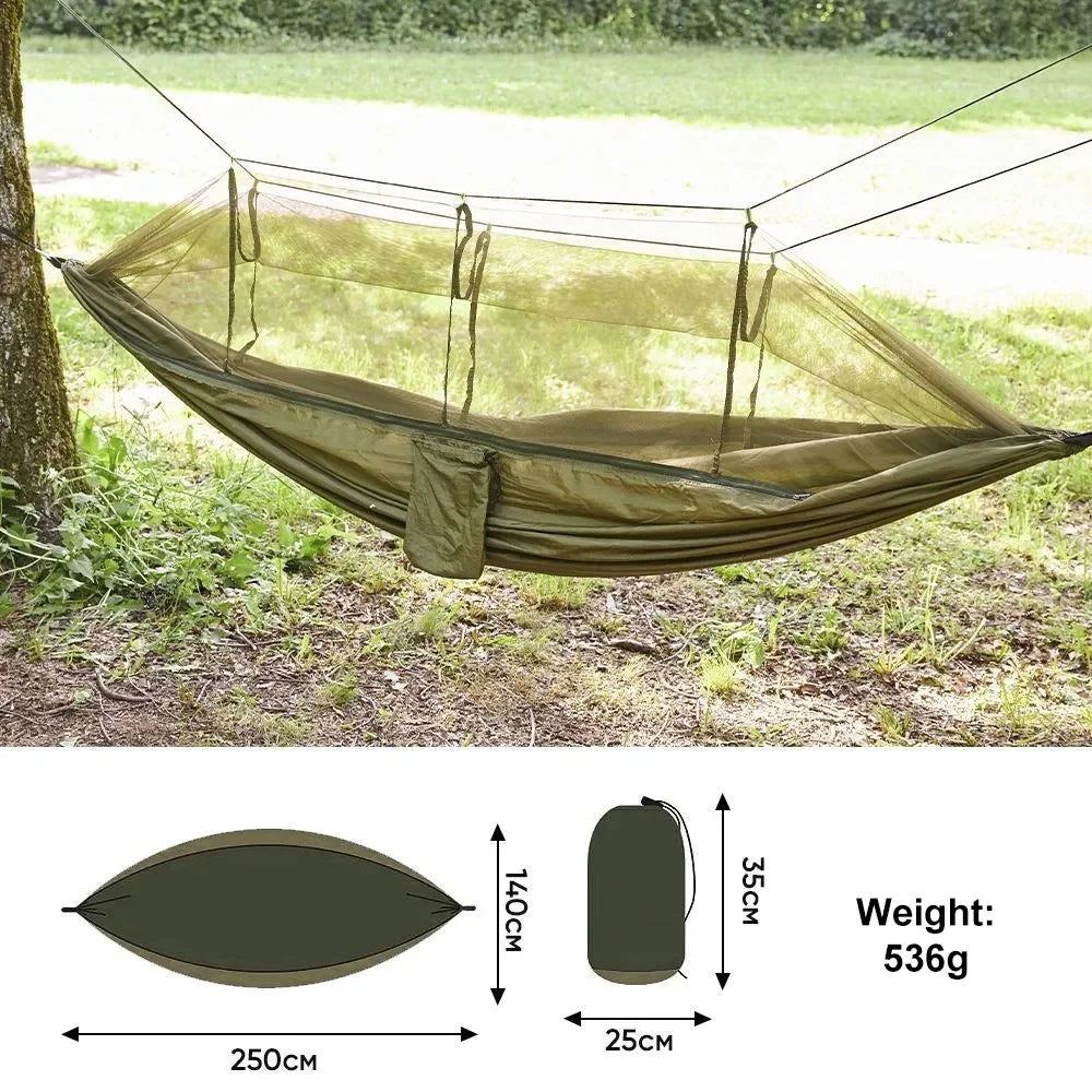 Ultimate Camping Hammock - Lightweight Portable Double & Single Hammock with Tree Straps for Outdoor Adventures, Hiking, and Travel