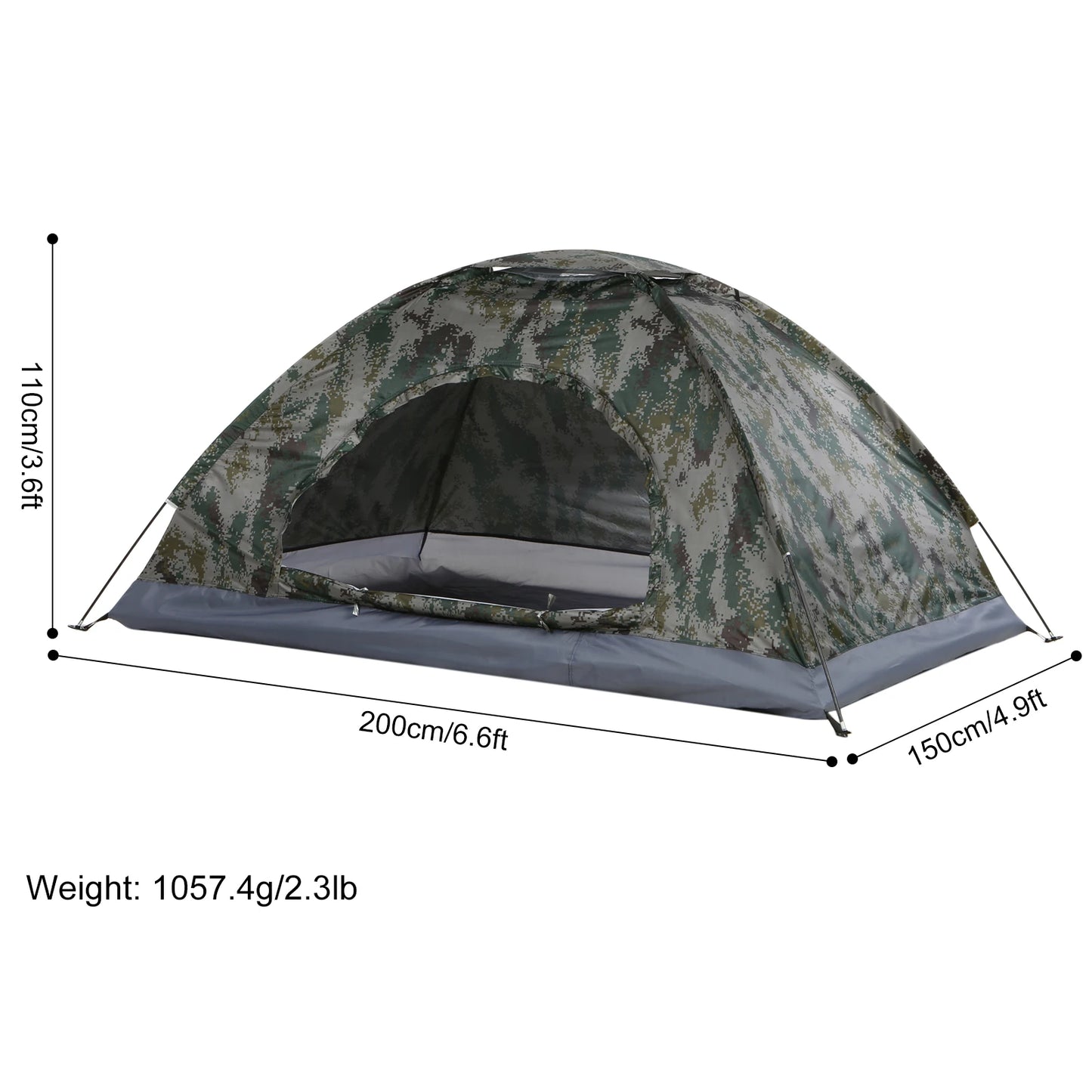 Ultralight 1-2 Person Portable Camping Tent with Anti-UV Coating - Perfect for Summer Hiking and Beach Adventures
