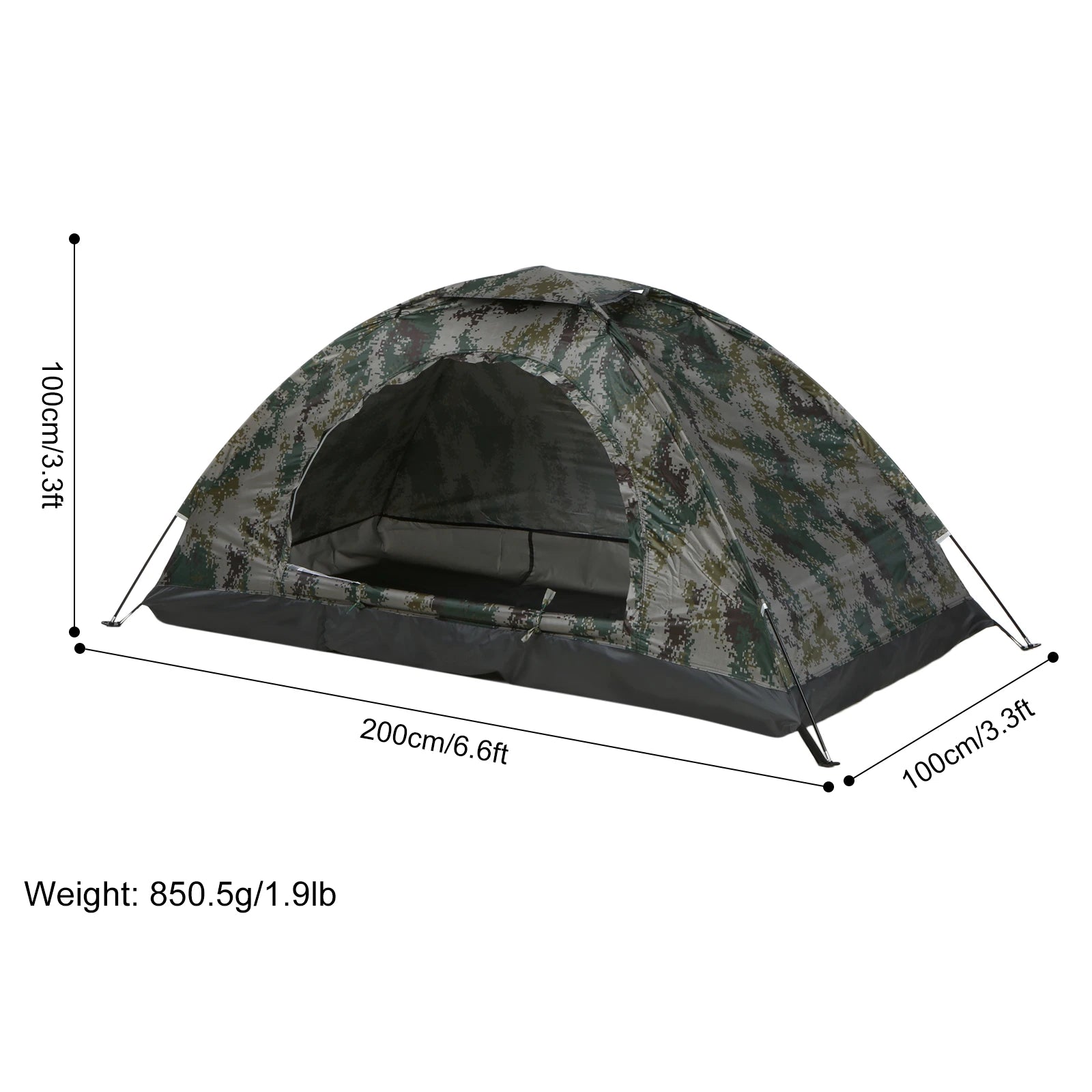 Ultralight 1-2 Person Portable Camping Tent with Anti-UV Coating - Perfect for Summer Hiking and Beach Adventures