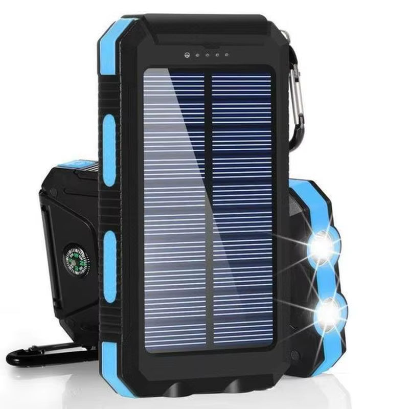 Power Up Your Adventures with the 80000mAh Solar Power Bank - Ultimate Portable Charger with LED Light and Compass for All Smartphones